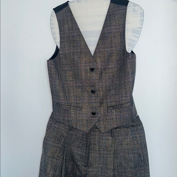 Jason Wu Metallic Plaid Vest & Pants Set - Picture 4 of 13